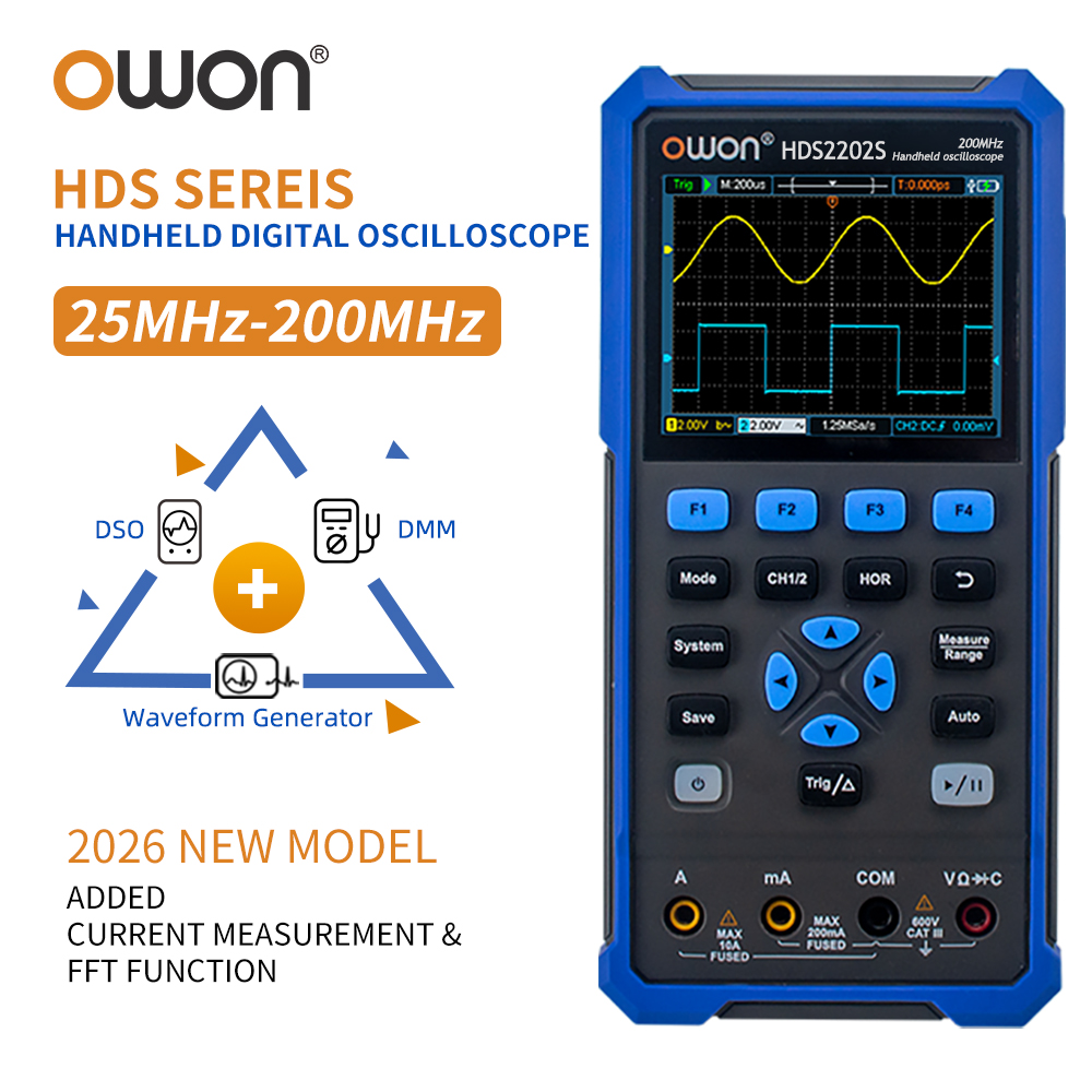 Digital Storage Oscilloscope 100Mhz - OWON HDS200 Seri Osiloskop Digital Genggam