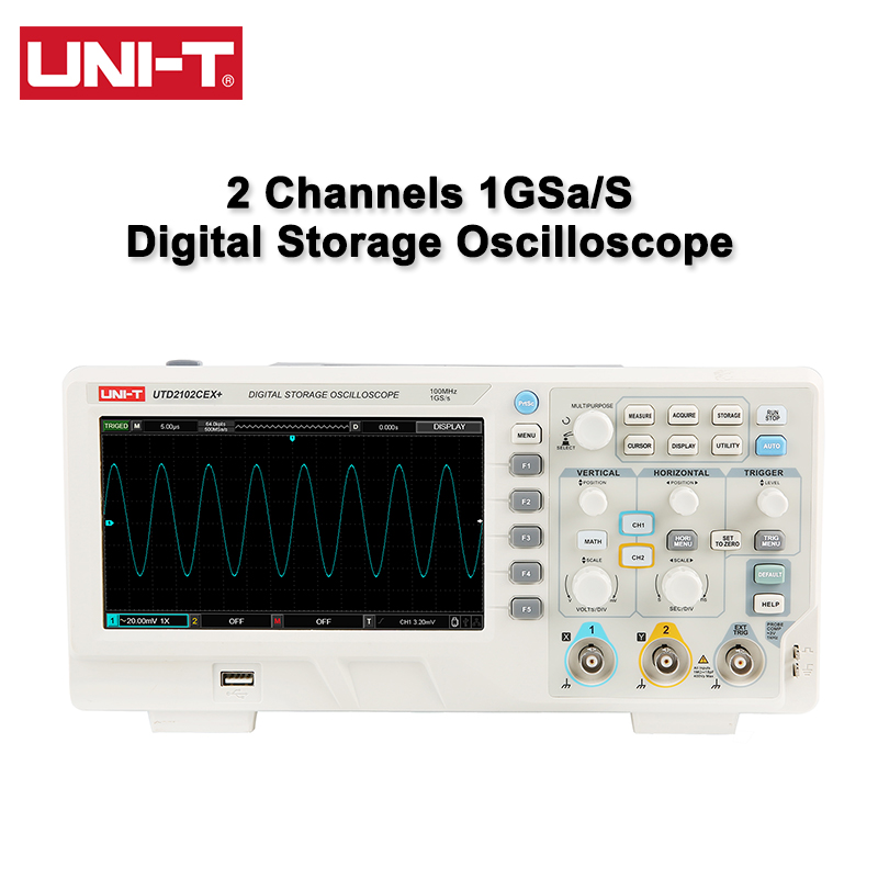 Digital Storage Oscilloscope 100Mhz - Osiloskop Digital UNI-T UTD2102CEX + 100MHz